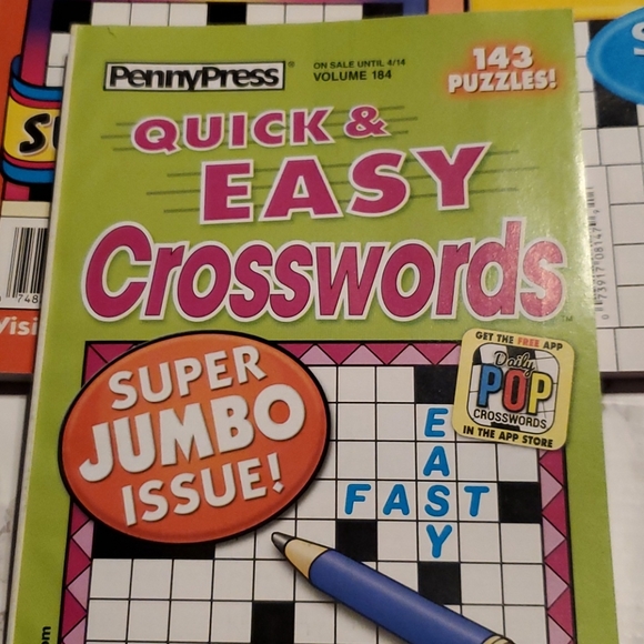 Pennypress Games Pennypress Easy Crossword Games Puzzles 5 Books 